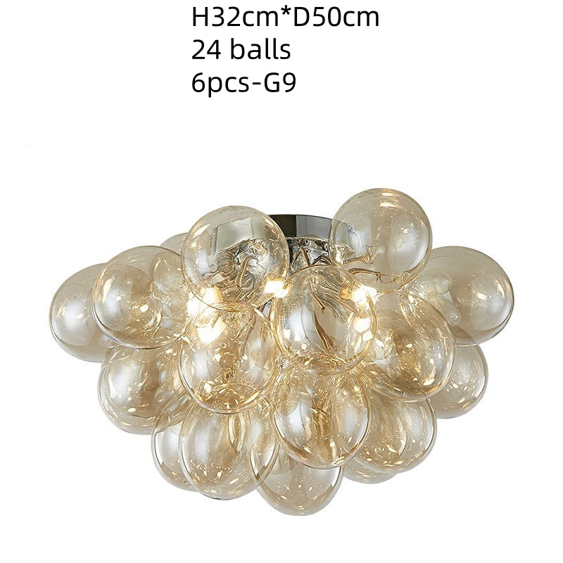 champagne blown glass bubbles ceiling lamp decoration bedroom lighting
