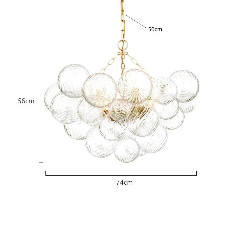 Blown glass bubbles chandelier clear color modern design for dining room