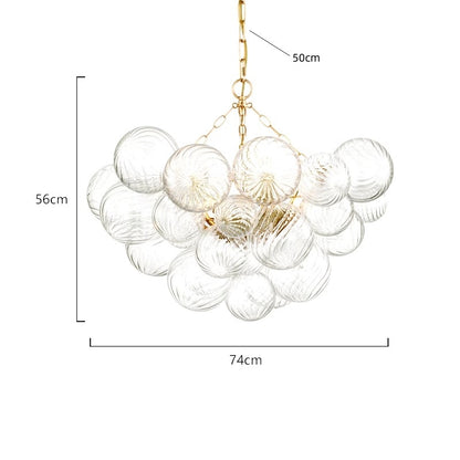 Blown glass bubbles chandelier clear color modern design for dining room