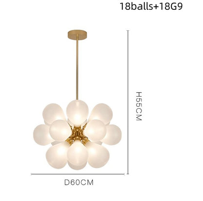 Blown glass bubbles chandelier blue/pink/white/amber color choice