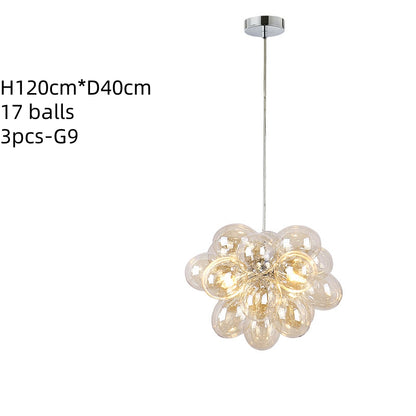 champagne blown glass bubbles ceiling lamp decoration bedroom lighting