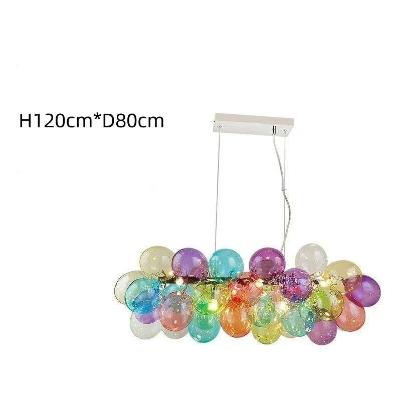 Colorful glass bubbles chandelier romantic design bring Happy mood