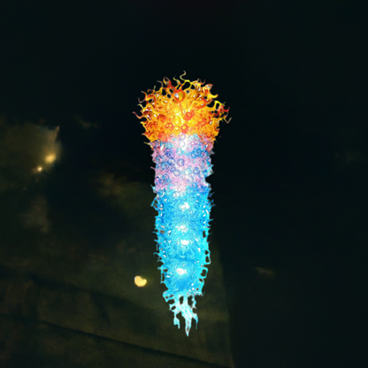 Big project blown glass hotel decoration chandelier 300cm tall custom design