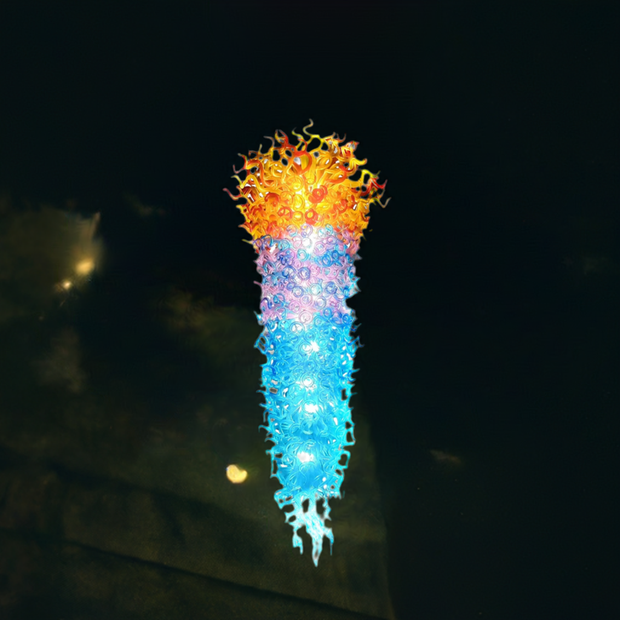 Big project blown glass hotel decoration chandelier 300cm tall custom design