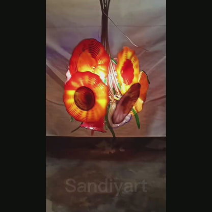 Dining room glass flower lamp special custom design art