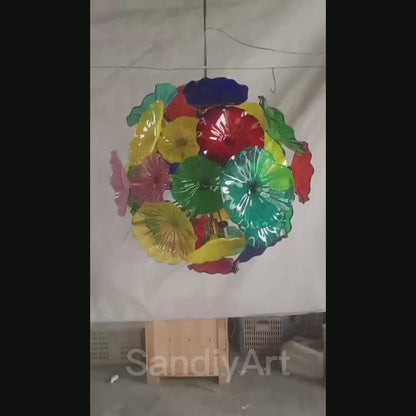 China manufacturer blown glass floral glass chandelier