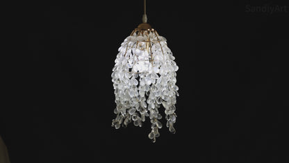 crystal small pendant lamp white and clear color bed room decoration