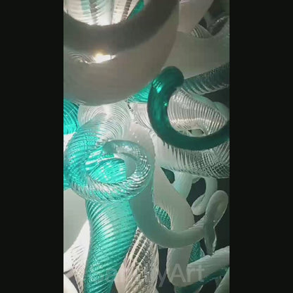 High quality hand blown art glass chandelier custom original color