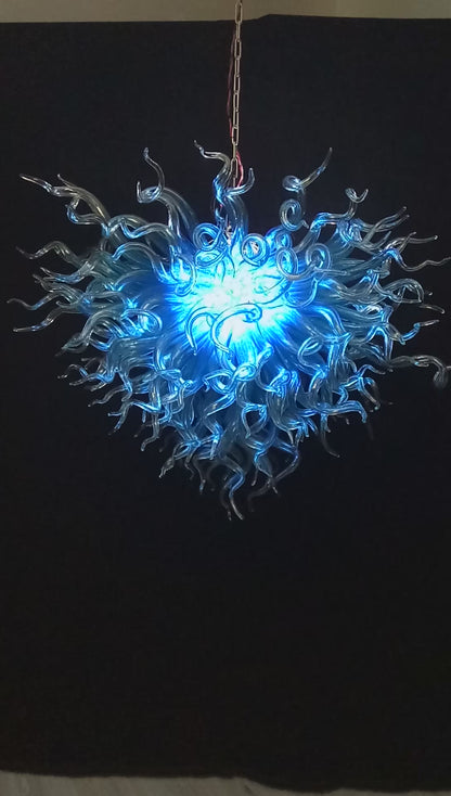 Blue hand made DIY glass chandelier modern design