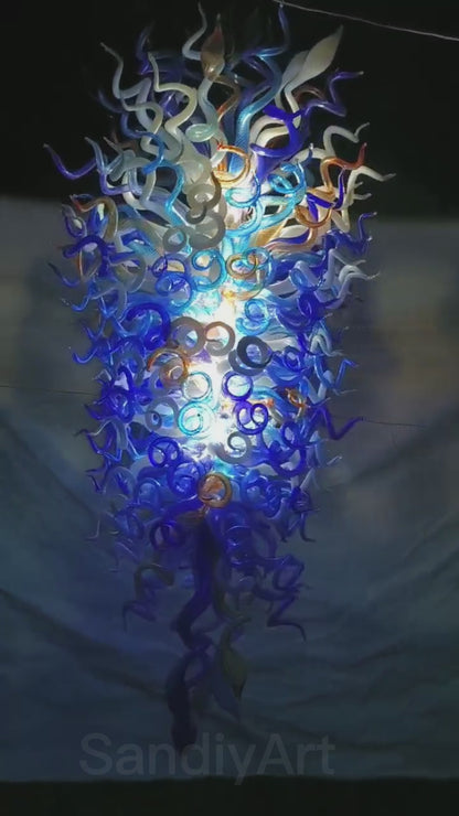 200cm big hotel glass gooseneck chandelier project luxury art lighting custom