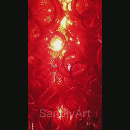 Wedding lighting decoration red blown glass chandelier custom design