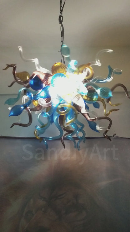 Multicolor diy handblown glass pendant lamp home hotel decoration lighting