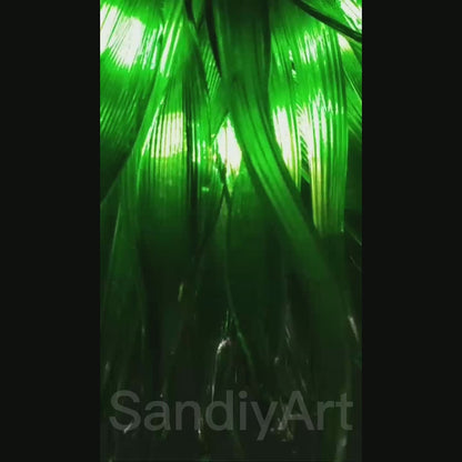 DIY hand made colored glass green grass lighting home decoration