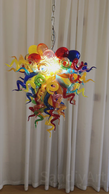 DIY hand made colorful modern style glass chandelier dining room decoration