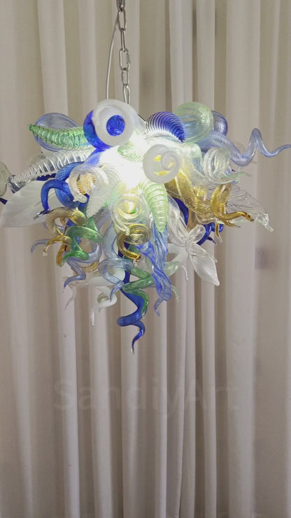 Hand made DIY blown glass lighting for bedroom