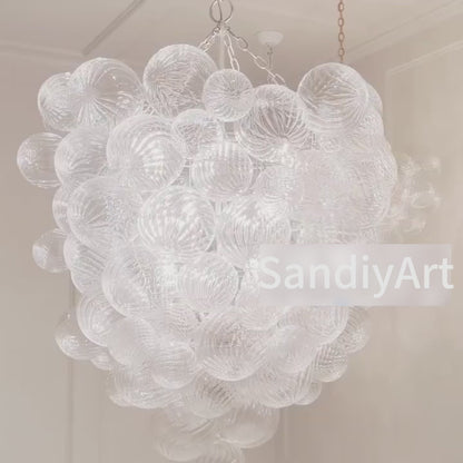 Blown glass bubbles chandelier clear color modern design for dining room