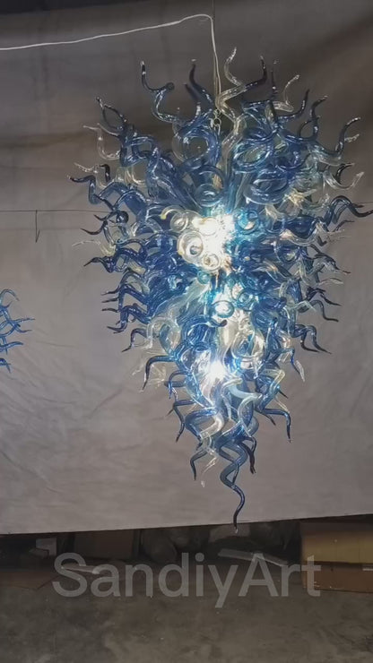 Staircase lighting decoration blown glass art hand made custom color