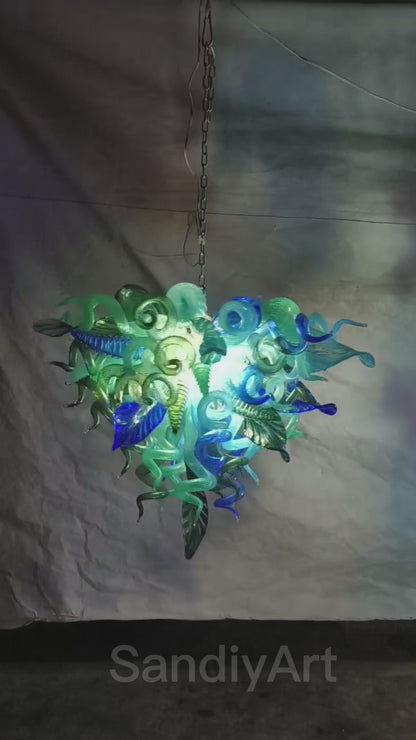 Custom design art blown glass chandelier handmade DIY lighting