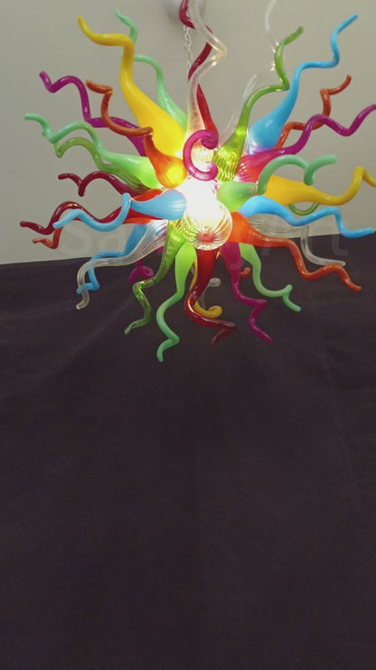 Colorful blown glass lighting modern style for dining room decoration