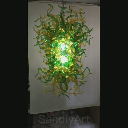 Muticolor handblown art glass chandelier living room lighting decoration