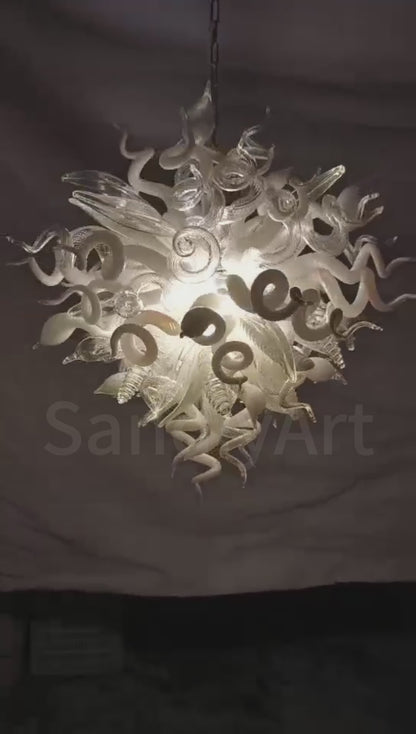 Modern custom design white color colored glaze chandelier lighting