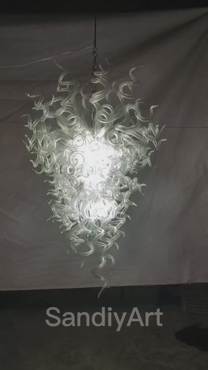 Clear color chandelier hand blown glass