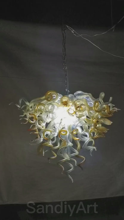 DIY handmade mouth blown glass chandelier modern lighting