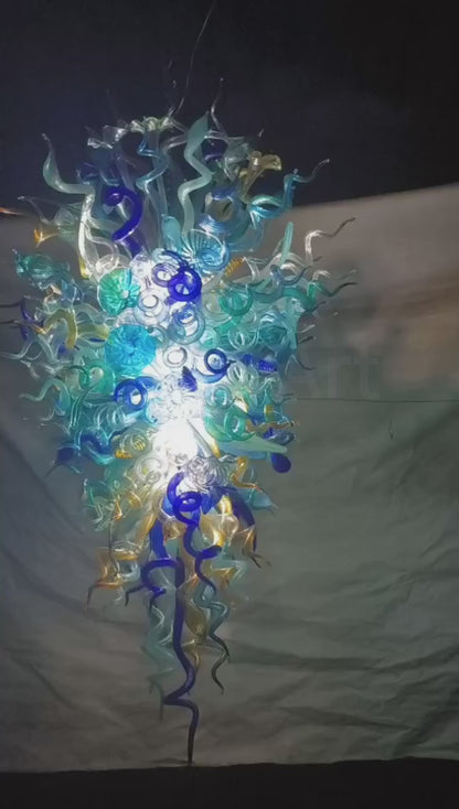 Big blown glass chandelier project for hotel villa decoration custom design