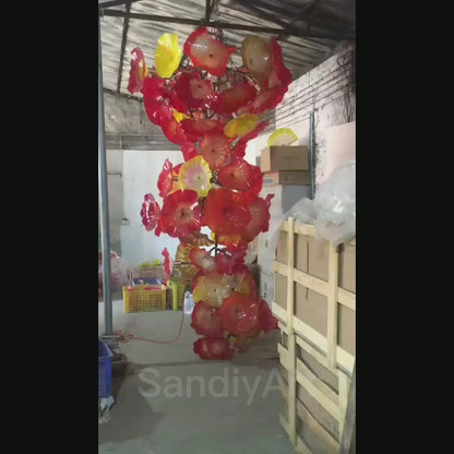 Big hotel project glass chandelier flower modern style custom design