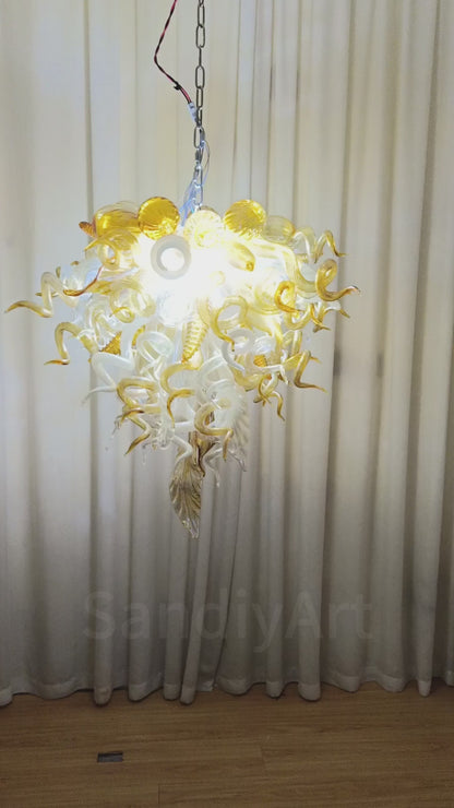 Luxury style glass chandelier gold mix clear color custom design