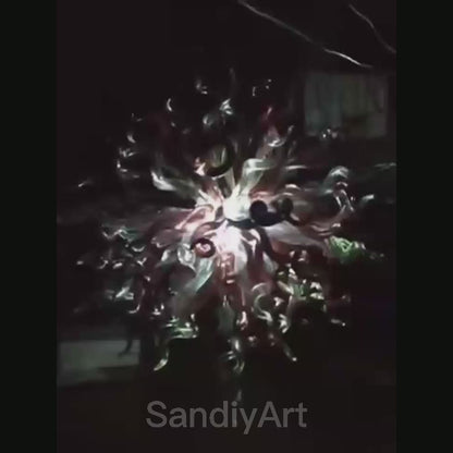 Purple and clear art blown glass chandeliers home villa decoration