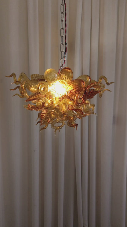 Luxury modern art mini glass gold chandelier luxury art