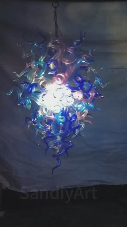 Villa corridor glass lighting branches tree style art custom design