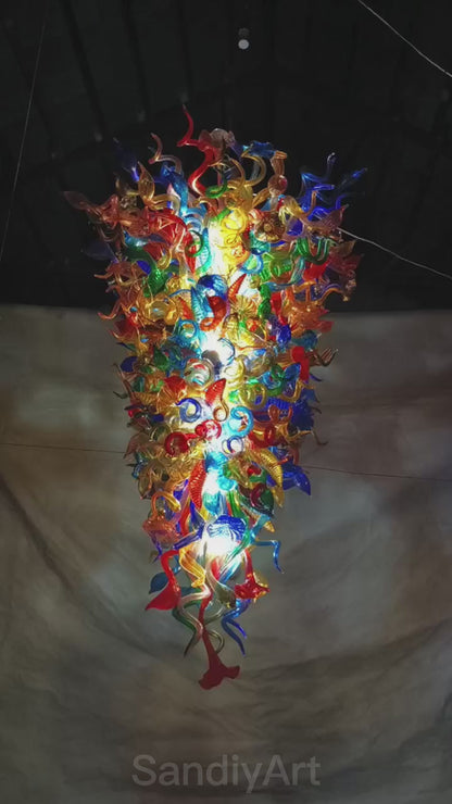 Luxury multicolor hand made villa chandelier colored glaze