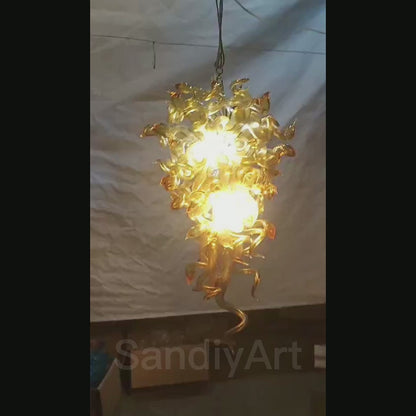 Tea gold glass chandelier DIY design home decoration