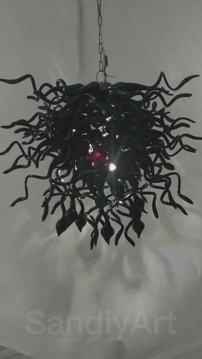 Hand made glass black chandelier special design