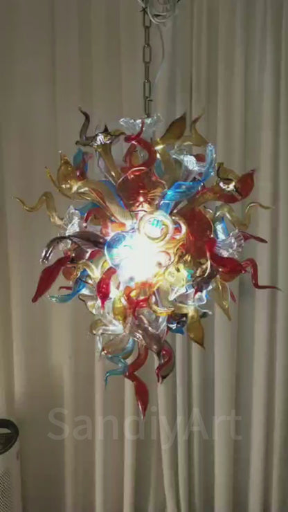 Wedding decoration lighting modern style art glass flower chandelier