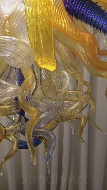 Honey amber color blown glass home lighting decoration