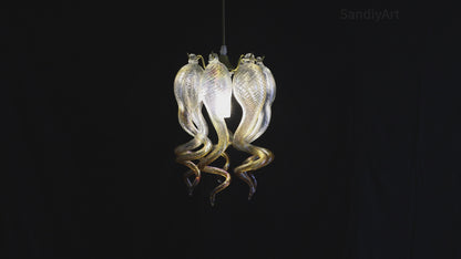 Mini hand made blown glass gold luxury lamp bed room, desk room, bar counter decoration
