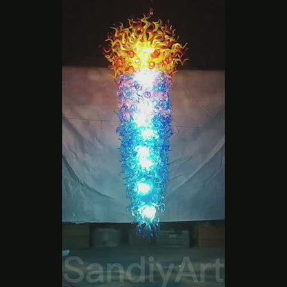 Big project blown glass hotel decoration chandelier 300cm tall custom design