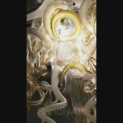 Luxury modern design chihuly style blown glass dining room chandelier